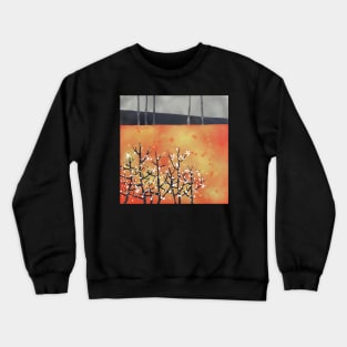 Blackthorn Blossom Abstract Landscape Crewneck Sweatshirt